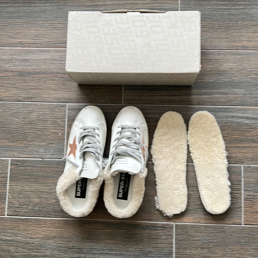 Golden goose super star Sabot shearling slide size 39.